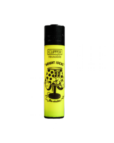 THE DUDES BRIGHT IDEAS YELLOW CLIPPER LIGHTER